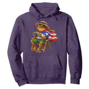 Funny Coqui Frog Puerto Rico Flag Hoodie Puerto Rican Taino Boricua Hispanic TS10 Purple Print Your Wear