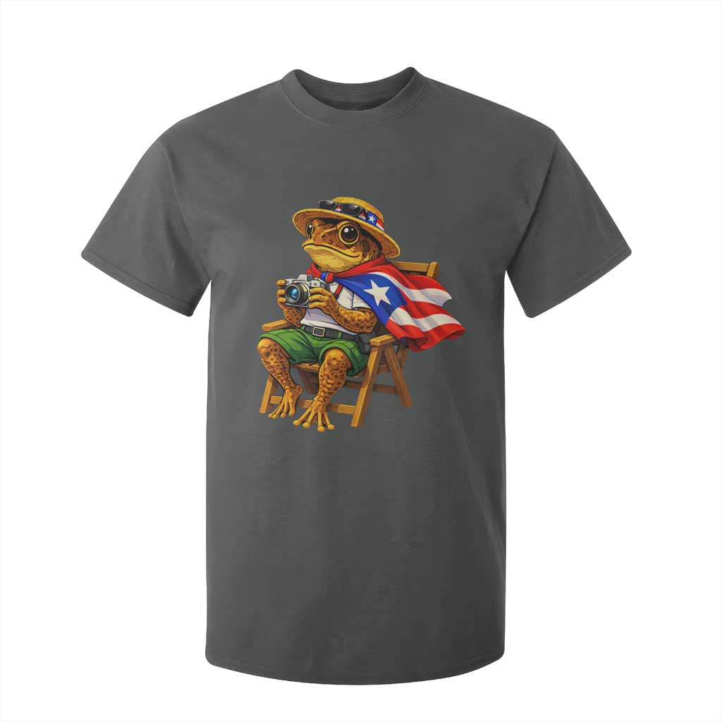 Funny Coqui Frog Puerto Rico Flag T Shirt For Kid Puerto Rican Taino Boricua Hispanic TS10 Dark Heather Print Your Wear