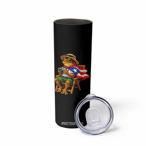 Funny Coqui Frog Puerto Rico Flag Skinny Tumbler Puerto Rican Taino Boricua Hispanic TS10 Print Your Wear