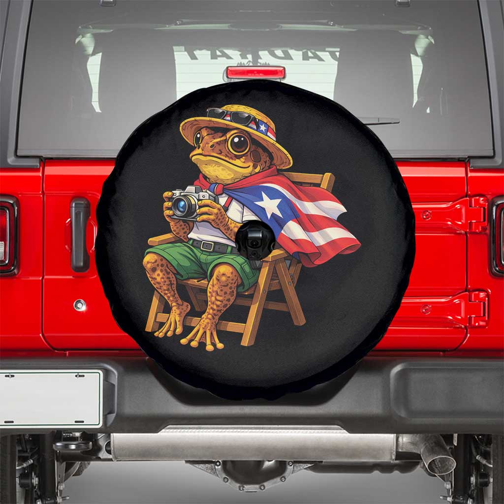 Funny Coqui Frog Puerto Rico Flag Spare Tire Cover Puerto Rican Taino Boricua Hispanic TS10 Black Print Your Wear