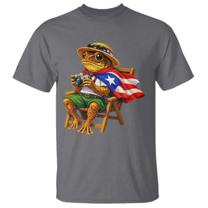Funny Coqui Frog Puerto Rico Flag T Shirt Puerto Rican Taino Boricua Hispanic TS10 Charcoal Print Your Wear