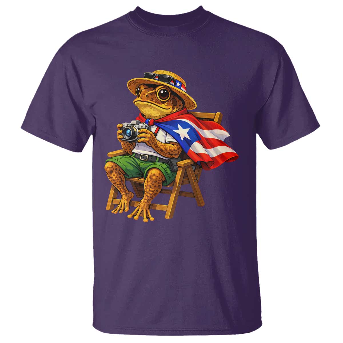 Funny Coqui Frog Puerto Rico Flag T Shirt Puerto Rican Taino Boricua Hispanic TS10 Purple Print Your Wear