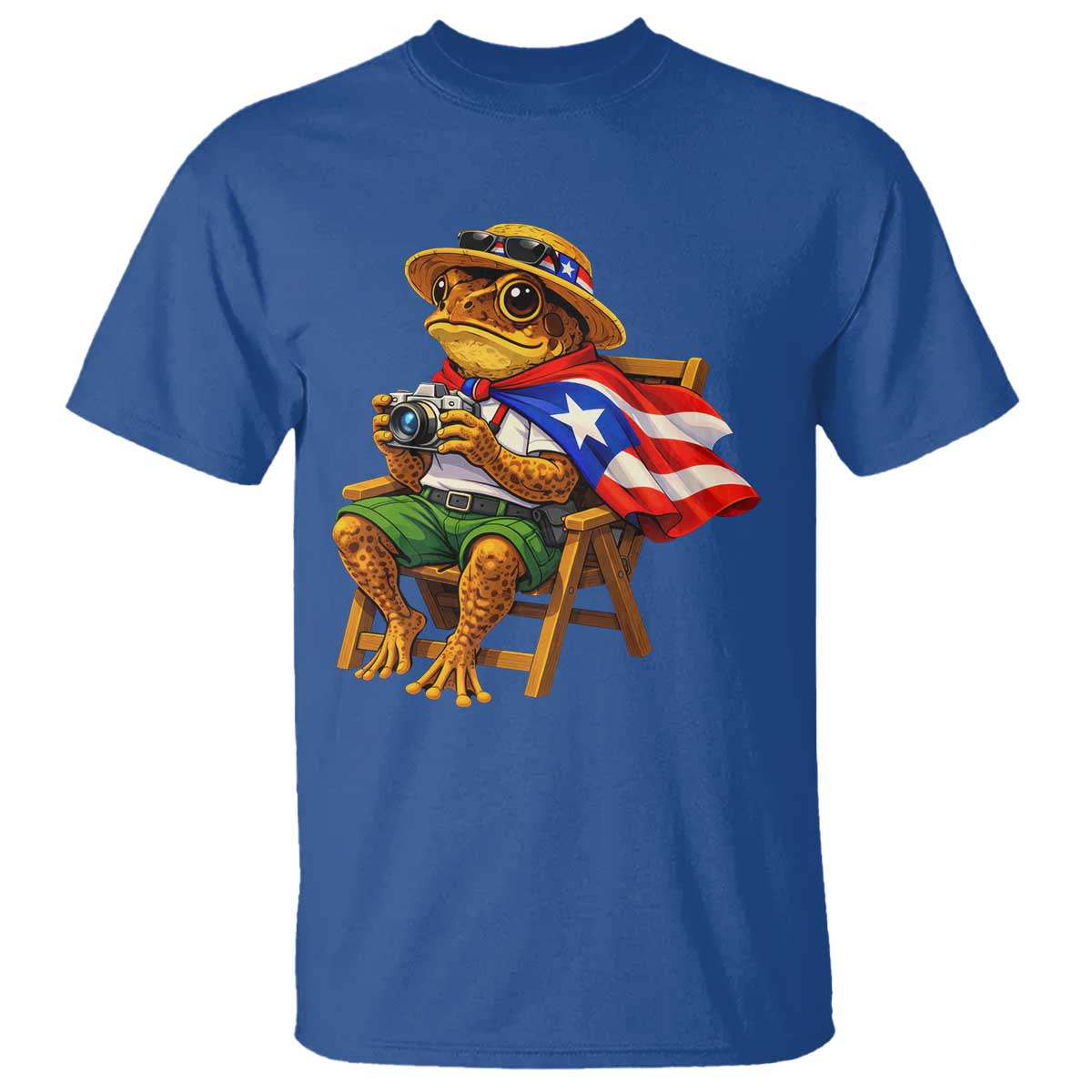 Funny Coqui Frog Puerto Rico Flag T Shirt Puerto Rican Taino Boricua Hispanic TS10 Royal Blue Print Your Wear