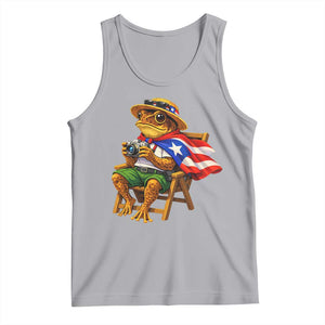 Funny Coqui Frog Puerto Rico Flag Tank Top Puerto Rican Taino Boricua Hispanic TS10 Athletic Heather Print Your Wear