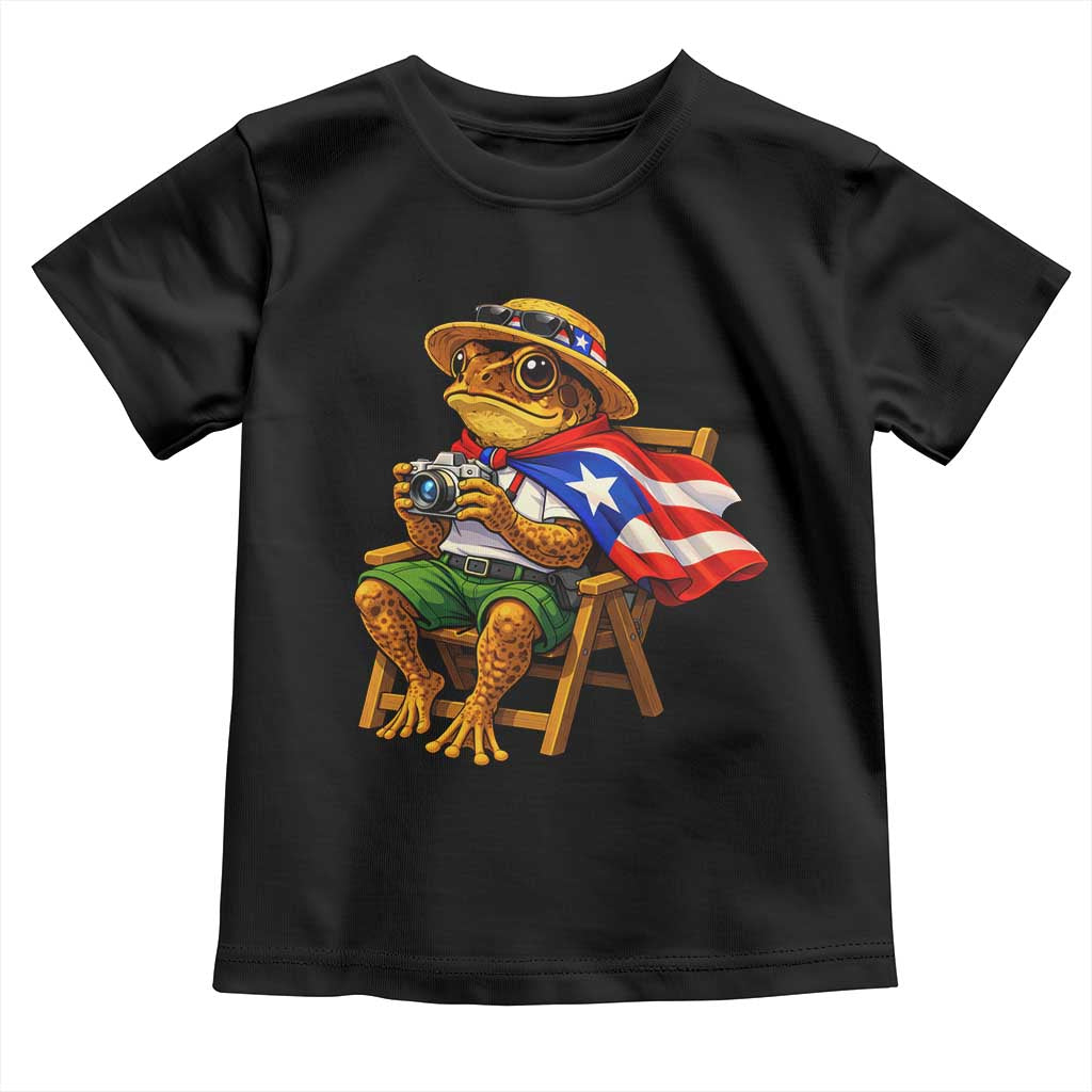 Funny Coqui Frog Puerto Rico Flag Toddler T Shirt Puerto Rican Taino Boricua Hispanic TS10 Black Print Your Wear