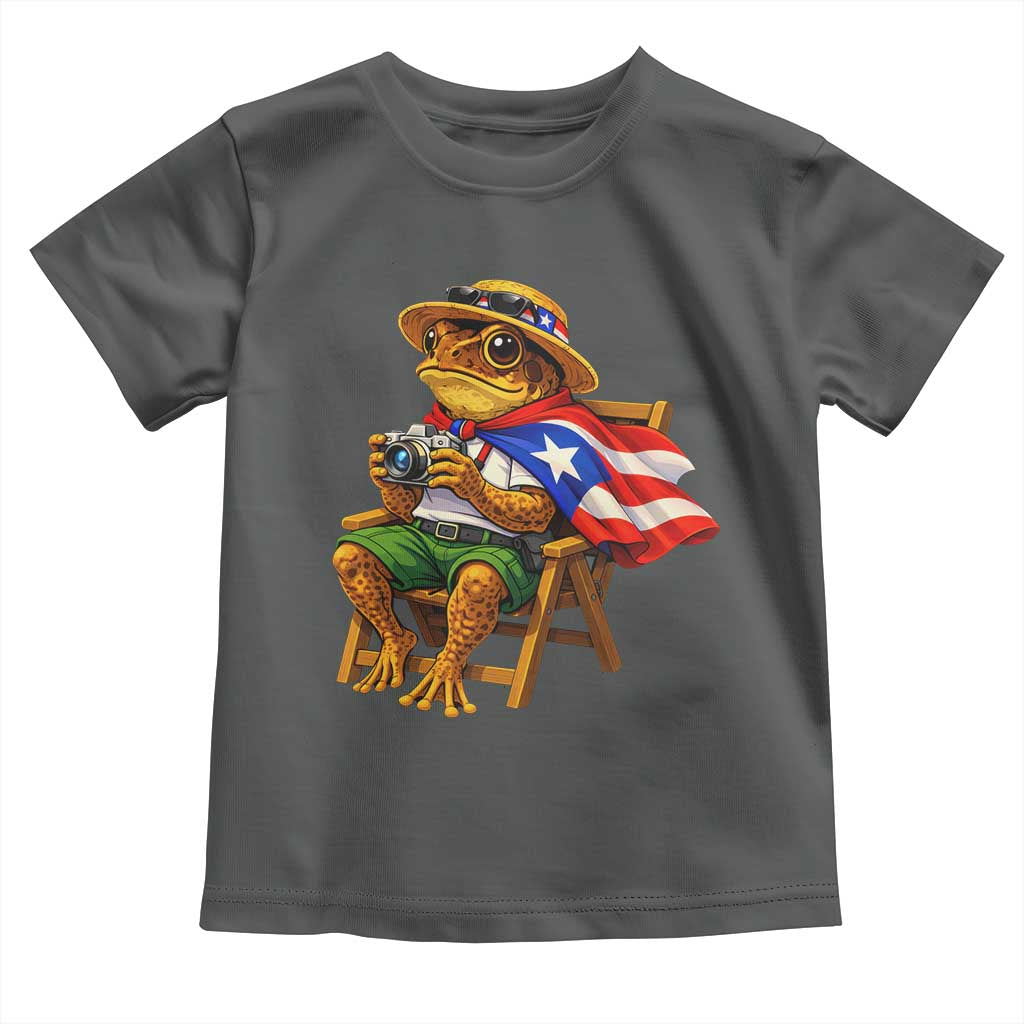 Funny Coqui Frog Puerto Rico Flag Toddler T Shirt Puerto Rican Taino Boricua Hispanic TS10 Dark Heather Print Your Wear