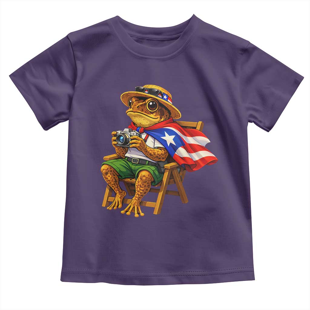 Funny Coqui Frog Puerto Rico Flag Toddler T Shirt Puerto Rican Taino Boricua Hispanic TS10 Purple Print Your Wear