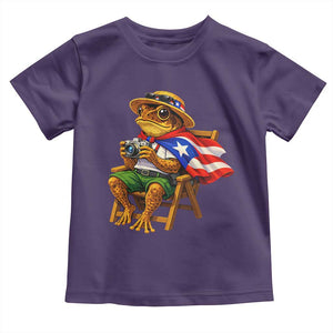 Funny Coqui Frog Puerto Rico Flag Toddler T Shirt Puerto Rican Taino Boricua Hispanic TS10 Purple Print Your Wear