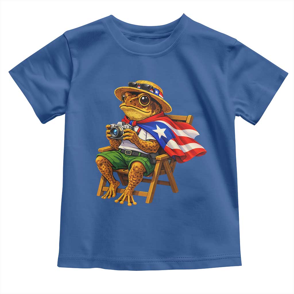 Funny Coqui Frog Puerto Rico Flag Toddler T Shirt Puerto Rican Taino Boricua Hispanic TS10 Royal Blue Print Your Wear