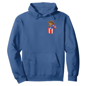 Funny Coqui Frog Puerto Rico Flag Hoodie Puerto Rican Taino Buricua Pocket Borinquen TS10 Royal Blue Print Your Wear