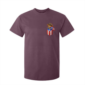 Funny Coqui Frog Puerto Rico Flag T Shirt For Kid Puerto Rican Taino Buricua Pocket Borinquen TS10 Maroon Print Your Wear