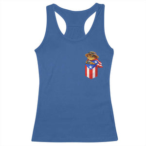 Funny Coqui Frog Puerto Rico Flag Racerback Tank Top Puerto Rican Taino Buricua Pocket Borinquen TS10 Royal Blue Print Your Wear