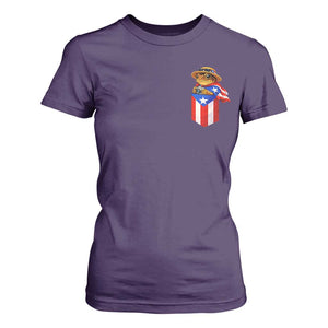 Funny Coqui Frog Puerto Rico Flag T Shirt For Women Puerto Rican Taino Buricua Pocket Borinquen TS10 Purple Print Your Wear