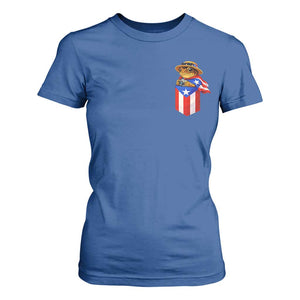 Funny Coqui Frog Puerto Rico Flag T Shirt For Women Puerto Rican Taino Buricua Pocket Borinquen TS10 Royal Blue Print Your Wear