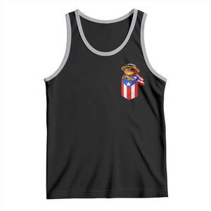 Funny Coqui Frog Puerto Rico Flag Tank Top Puerto Rican Taino Buricua Pocket Borinquen TS10 Black Athletic Heather Print Your Wear