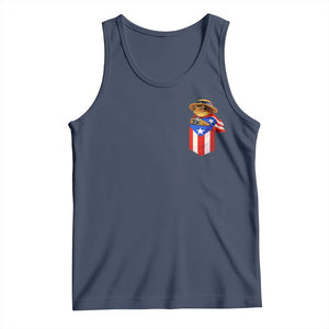 Funny Coqui Frog Puerto Rico Flag Tank Top Puerto Rican Taino Buricua Pocket Borinquen TS10 Navy Print Your Wear