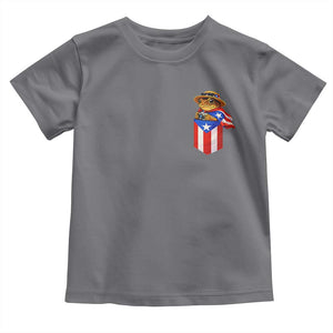 Funny Coqui Frog Puerto Rico Flag Toddler T Shirt Puerto Rican Taino Buricua Pocket Borinquen TS10 Charcoal Print Your Wear