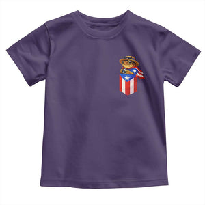 Funny Coqui Frog Puerto Rico Flag Toddler T Shirt Puerto Rican Taino Buricua Pocket Borinquen TS10 Purple Print Your Wear