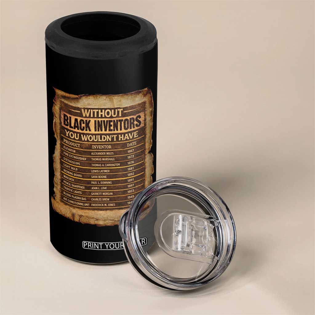 Black Inventors 4 in 1 Can Cooler Tumbler Afro African Melanin Black History Month Juneteenth TS10 Print Your Wear