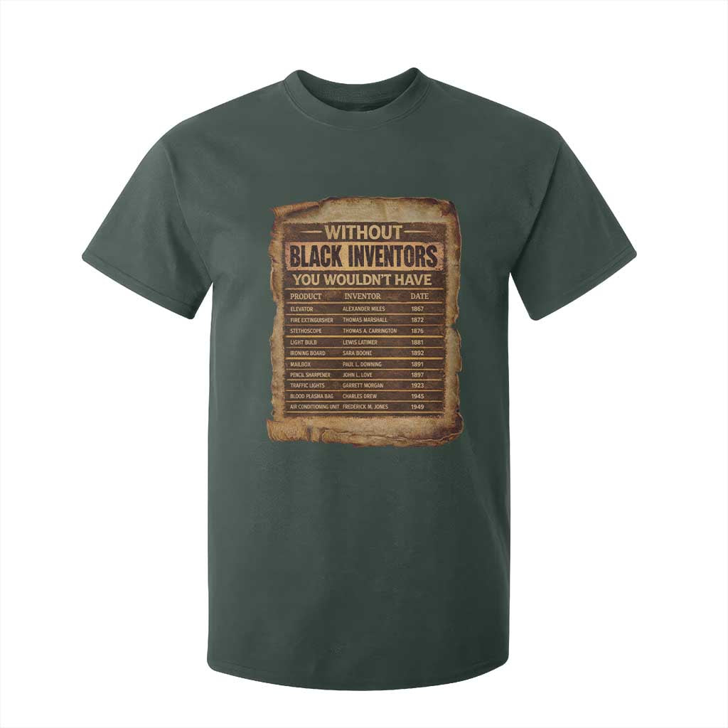 Black Inventors T Shirt For Kid Afro African Melanin Black History Month Juneteenth TS10 Dark Forest Green Print Your Wear