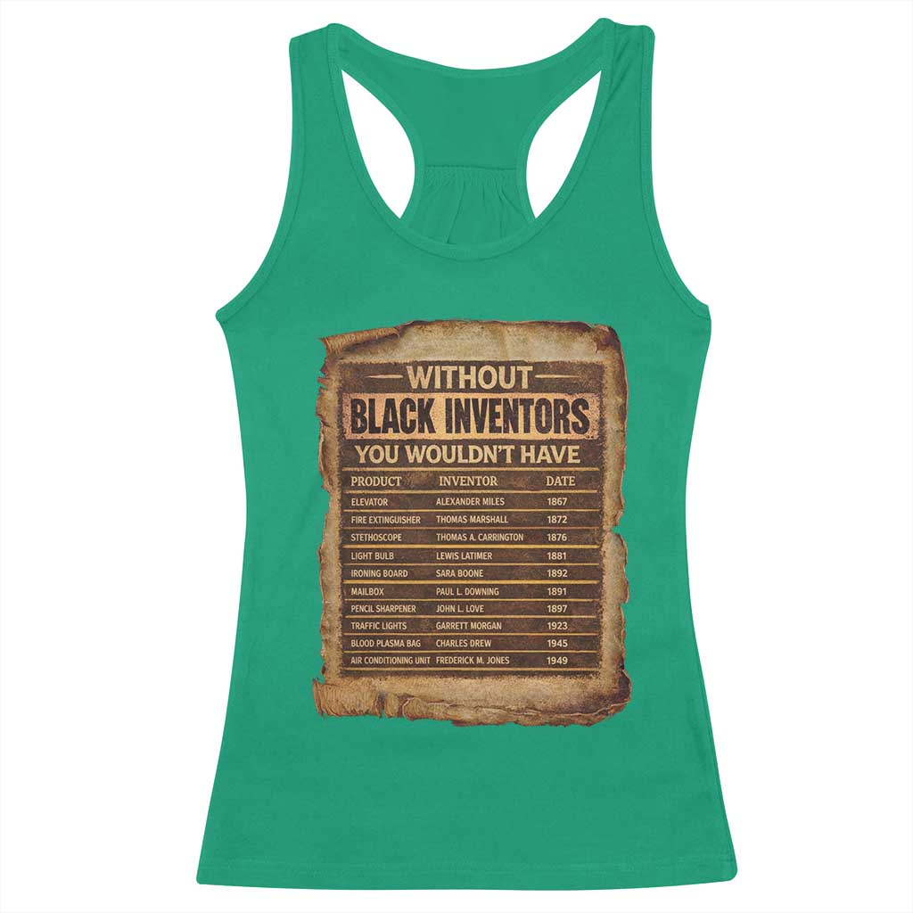 Black Inventors Racerback Tank Top Afro African Melanin Black History Month Juneteenth TS10 Irish Green Print Your Wear