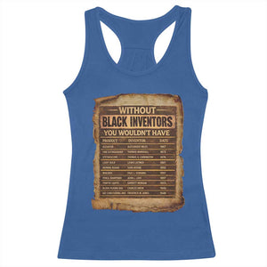 Black Inventors Racerback Tank Top Afro African Melanin Black History Month Juneteenth TS10 Royal Blue Print Your Wear