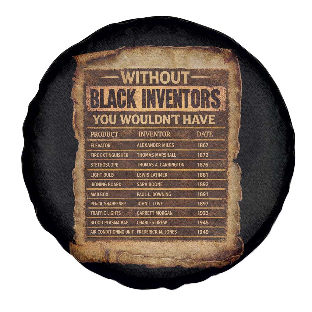 Black Inventors Spare Tire Cover Afro African Melanin Black History Month Juneteenth TS10 Print Your Wear