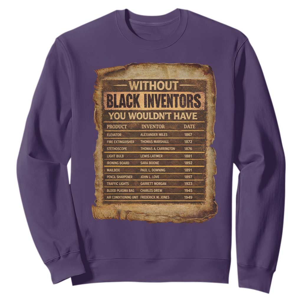 Black Inventors Sweatshirt Afro African Melanin Black History Month Juneteenth TS10 Purple Print Your Wear