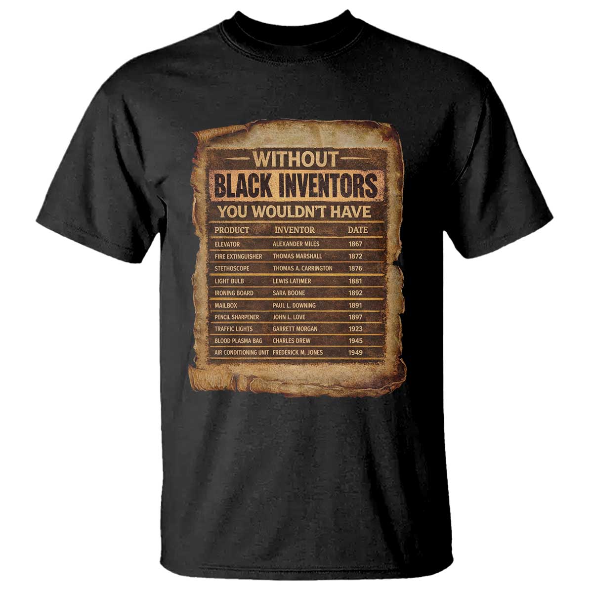 Black Inventors T Shirt Afro African Melanin Black History Month Juneteenth TS10 Black Print Your Wear