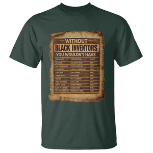Black Inventors T Shirt Afro African Melanin Black History Month Juneteenth TS10 Dark Forest Green Print Your Wear