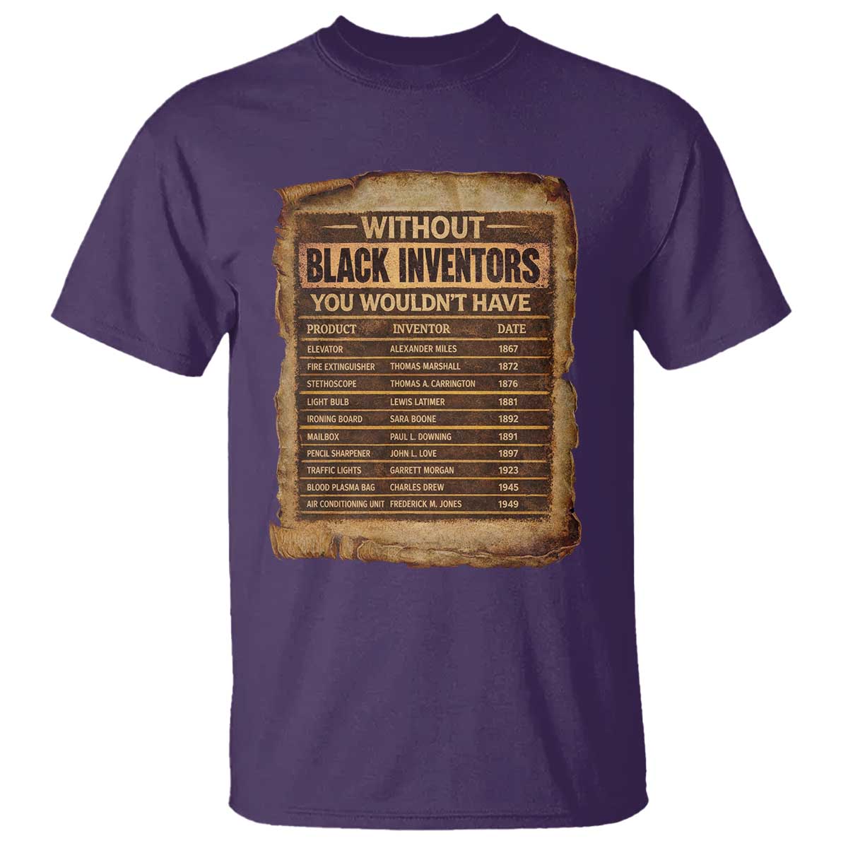 Black Inventors T Shirt Afro African Melanin Black History Month Juneteenth TS10 Purple Print Your Wear