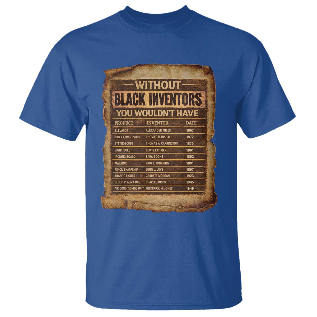 Black Inventors T Shirt Afro African Melanin Black History Month Juneteenth TS10 Royal Blue Print Your Wear