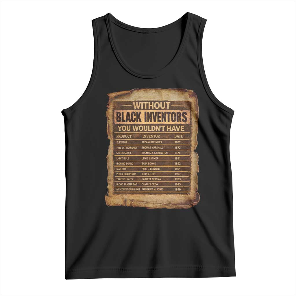 Black Inventors Tank Top Afro African Melanin Black History Month Juneteenth TS10 Black Print Your Wear