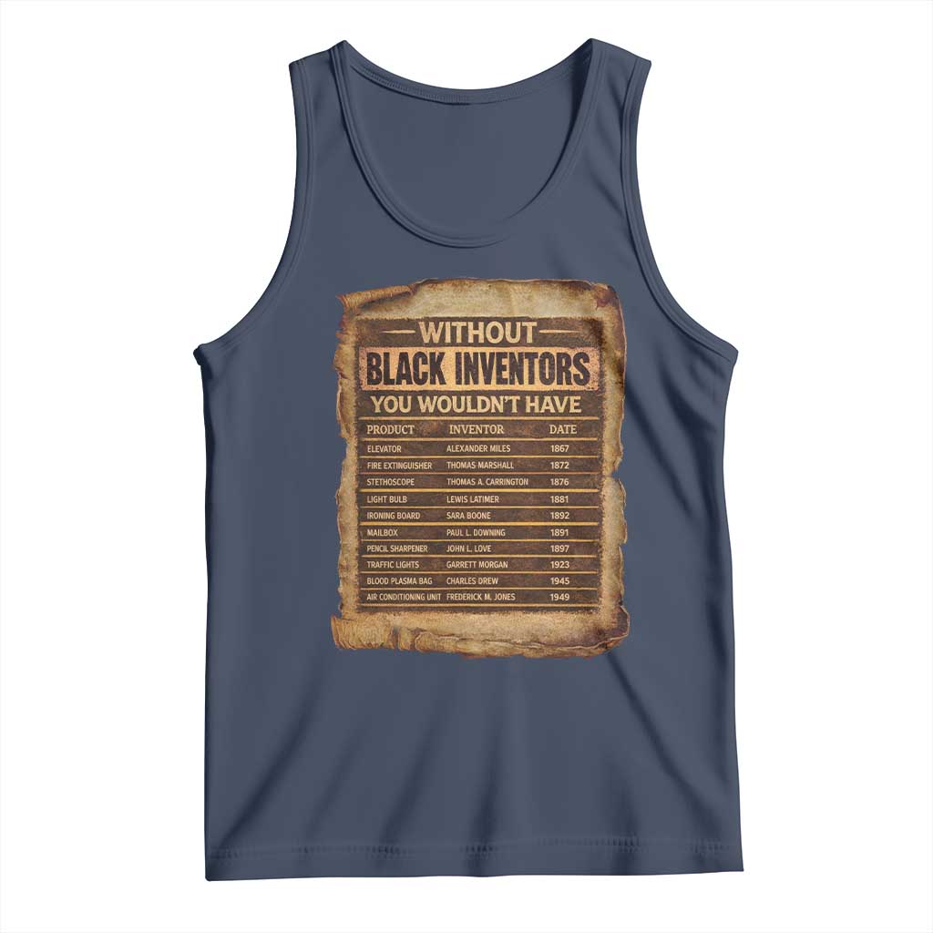 Black Inventors Tank Top Afro African Melanin Black History Month Juneteenth TS10 Navy Print Your Wear