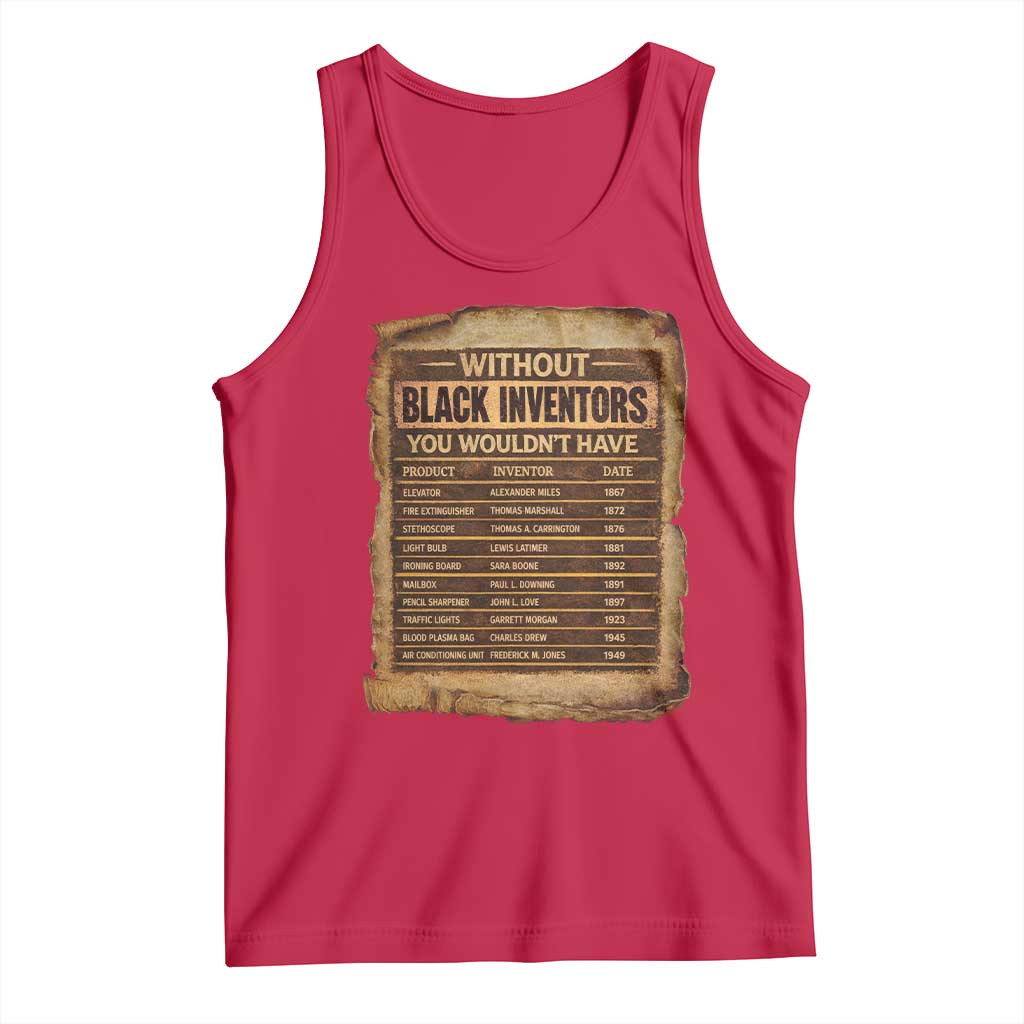 Black Inventors Tank Top Afro African Melanin Black History Month Juneteenth TS10 Red Print Your Wear