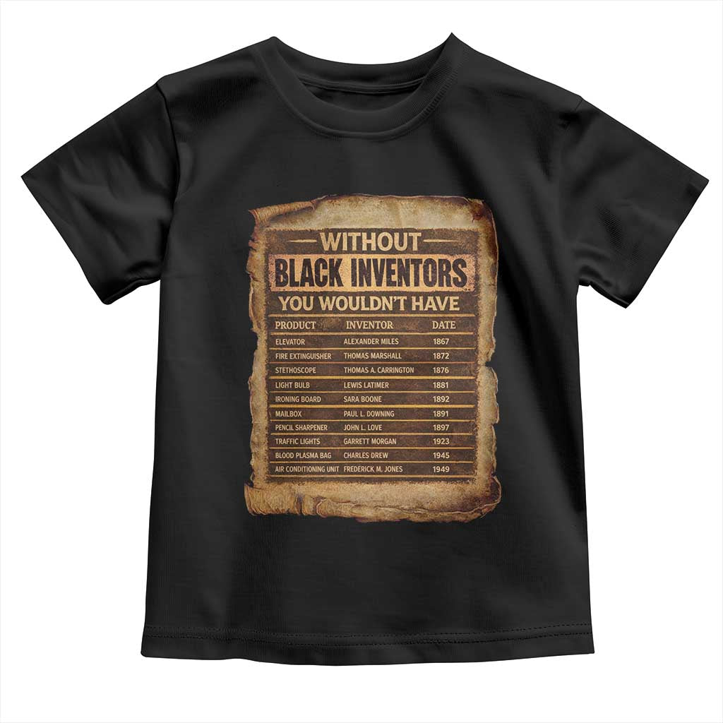 Black Inventors Toddler T Shirt Afro African Melanin Black History Month Juneteenth TS10 Black Print Your Wear