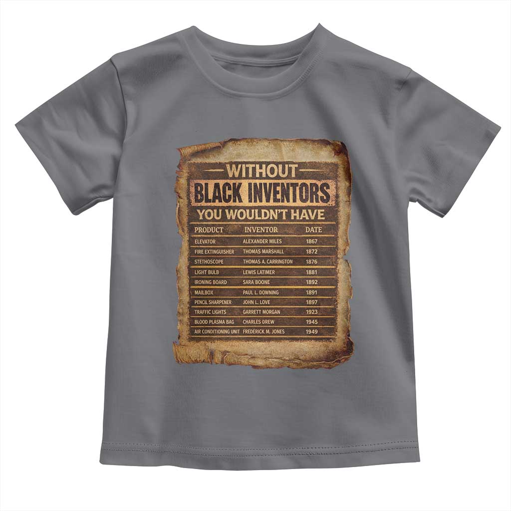 Black Inventors Toddler T Shirt Afro African Melanin Black History Month Juneteenth TS10 Charcoal Print Your Wear
