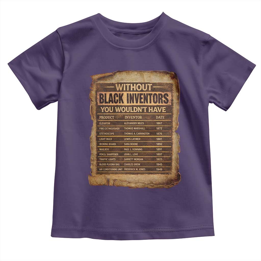 Black Inventors Toddler T Shirt Afro African Melanin Black History Month Juneteenth TS10 Purple Print Your Wear