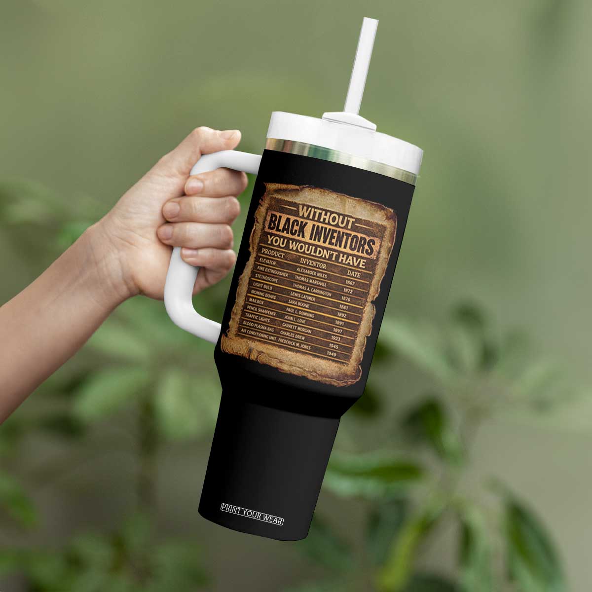 Black Inventors Tumbler With Handle Afro African Melanin Black History Month Juneteenth TS10 Print Your Wear