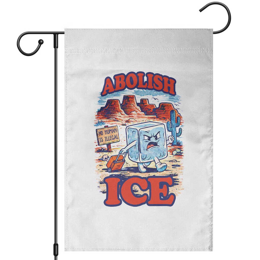 Abolish Ice Protest Garden Flag Retro Protest No Human Is Illegal TS10 White Print Your Wear