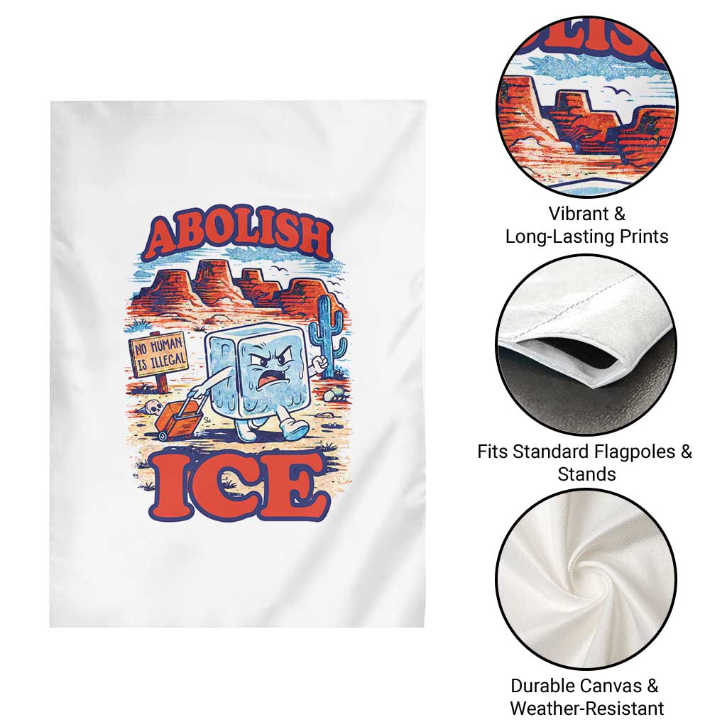 Abolish Ice Protest Garden Flag Retro Protest No Human Is Illegal TS10 Print Your Wear