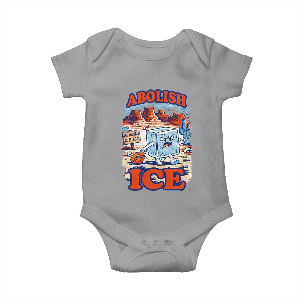 Abolish Ice Protest Baby Onesie Retro Protest No Human Is Illegal TS10 Sport Gray Print Your Wear
