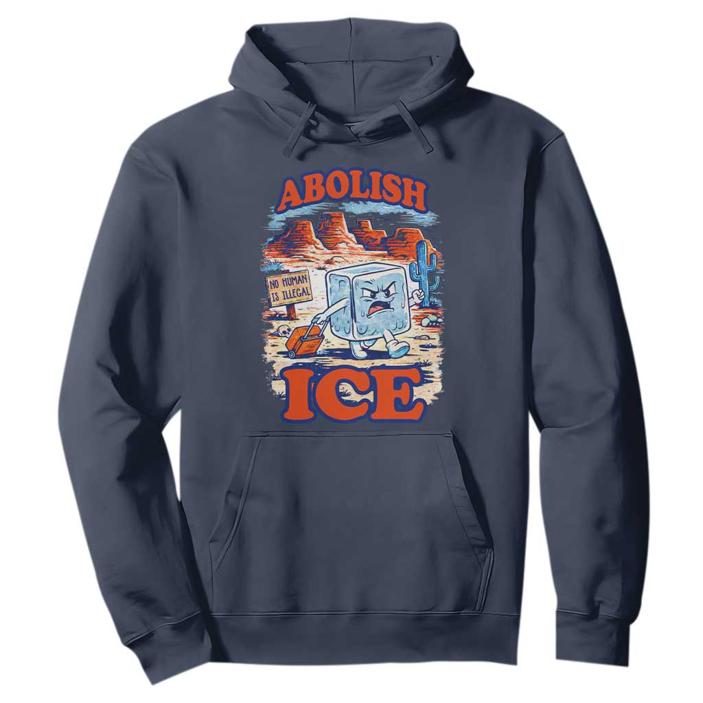 Abolish Ice Protest Hoodie Retro Protest No Human Is Illegal TS10 Navy Print Your Wear