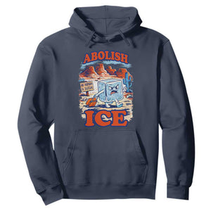 Abolish Ice Protest Hoodie Retro Protest No Human Is Illegal TS10 Navy Print Your Wear