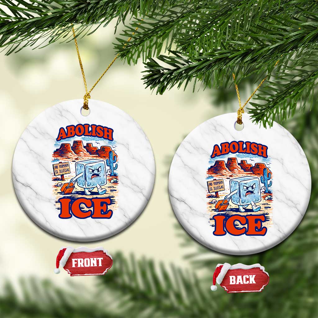 Abolish Ice Protest Ceramic Ornament Retro Protest No Human Is Illegal TS10 1pc White Marble Print Your Wear