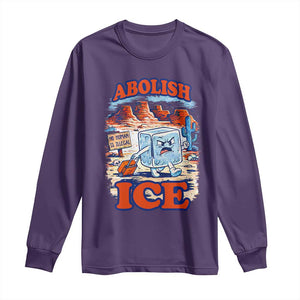 Abolish Ice Protest Long Sleeve Shirt Retro Protest No Human Is Illegal TS10 Purple Print Your Wear
