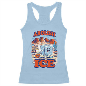 Abolish Ice Protest Racerback Tank Top Retro Protest No Human Is Illegal TS10 Light Blue Print Your Wear