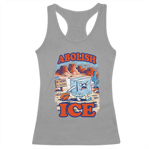 Abolish Ice Protest Racerback Tank Top Retro Protest No Human Is Illegal TS10 Sport Gray Print Your Wear