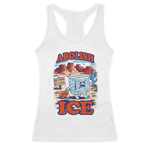 Abolish Ice Protest Racerback Tank Top Retro Protest No Human Is Illegal TS10 White Print Your Wear
