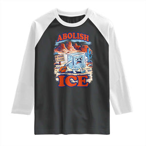 Abolish Ice Protest Raglan Shirt Retro Protest No Human Is Illegal TS10 Black White Print Your Wear